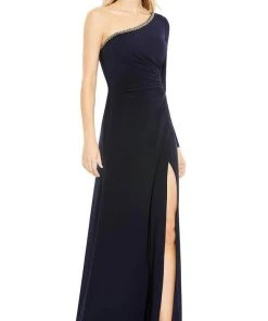 Ieena Duggal 26039 - Asymmetrical Neckline Prom Dress
