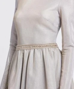 Ieena Duggal - 26125I Long Sleeves A-Line Gown With Slit 7 Ieena Duggal - 26125I Long Sleeves A-Line Gown With Slit