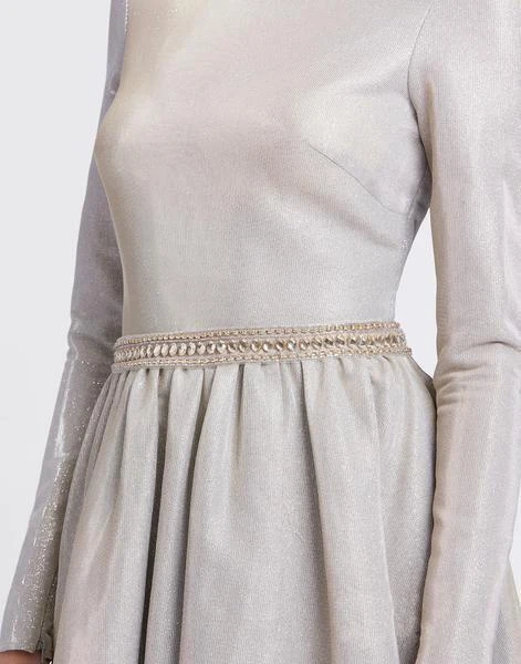 Ieena Duggal - 26125I Long Sleeves A-Line Gown With Slit 5 Ieena Duggal - 26125I Long Sleeves A-Line Gown With Slit