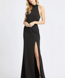 Ieena Duggal - 26127I Keyhole Cutout Back Evening Gown With High Slit