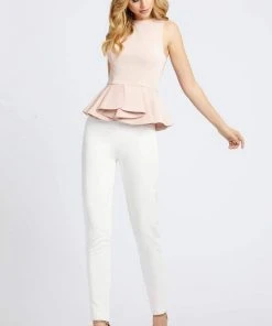 Ieena Duggal - 26144I Sleeveless Peplum Pantsuit