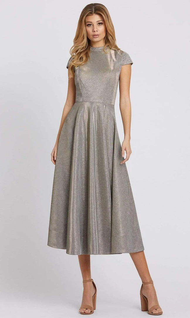 Ieena Duggal - 26151 Tea Length Metallic Glitter A-Line Dress 3 Ieena Duggal - 26151 Tea Length Metallic Glitter A-Line Dress