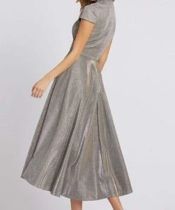 Ieena Duggal - 26151 Tea Length Metallic Glitter A-Line Dress 6 Ieena Duggal - 26151 Tea Length Metallic Glitter A-Line Dress