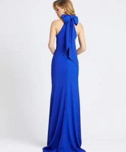 Ieena Duggal - 26222I High Halter Sheath Dress With Bow Detail Mac Duggal