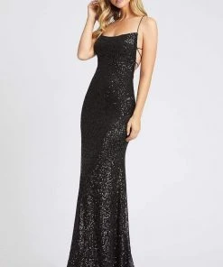 Ieena Duggal - 26269I Allover Sequin Scoop Neck Strappy Open Back Gown