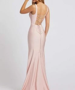 Ieena Duggal - 26273I Sleeveless V Neck Lace-Up Back Mermaid Gown