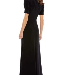 Ieena Duggal - 2630 Short Sleeve Cutout Ornate Gown