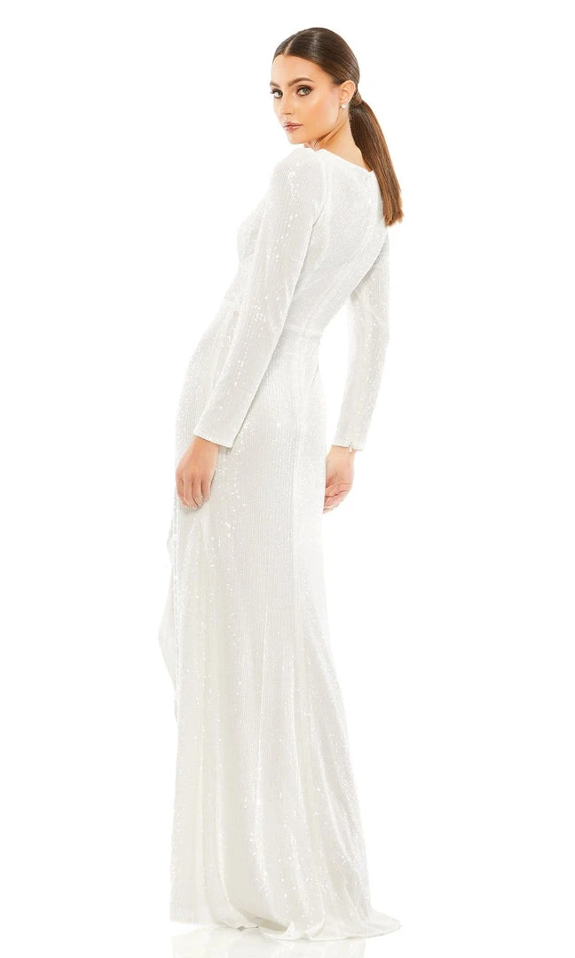 Ieena Duggal - 26395 V-Neck Long Sleeve Full Sequin Evening Gown 8 Ieena Duggal - 26395 V-Neck Long Sleeve Full Sequin Evening Gown