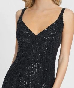 Ieena Duggal - 26443 Sleeveless Fitted High Leg Slit Sequin Gown 9 Ieena Duggal - 26443 Sleeveless Fitted High Leg Slit Sequin Gown