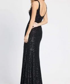 Ieena Duggal - 26443 Sleeveless Fitted High Leg Slit Sequin Gown