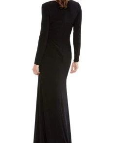 Ieena Duggal - 26514 Long Sleeve Fitted Gown With Plunging Neckline 7 Ieena Duggal - 26514 Long Sleeve Fitted Gown With Plunging Neckline