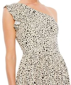 Ieena Duggal - 26538 Long One Shoulder Animal Print Dress 7 Ieena Duggal - 26538 Long One Shoulder Animal Print Dress