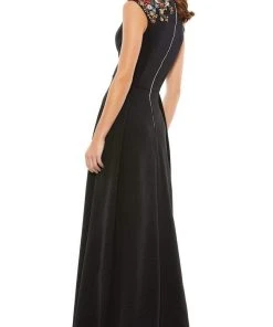 Ieena Duggal - 26540 V-Neck Beaded Shoulders A-Line Gown With Slit 7 Ieena Duggal - 26540 V-Neck Beaded Shoulders A-Line Gown With Slit