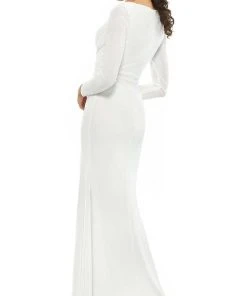 Ieena Duggal - 26554I Long Sleeve High Slit Dress