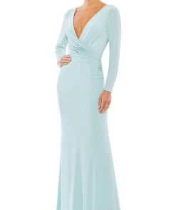 Ieena Duggal - 26573 Long Sleeve V-Neck Sheath Gown 9 Ieena Duggal - 26573 Long Sleeve V-Neck Sheath Gown