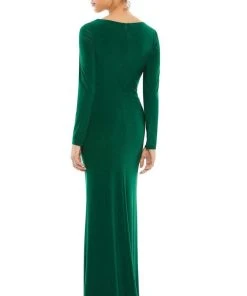 Ieena Duggal - 26573 Long Sleeve V-Neck Sheath Gown 7 Ieena Duggal - 26573 Long Sleeve V-Neck Sheath Gown