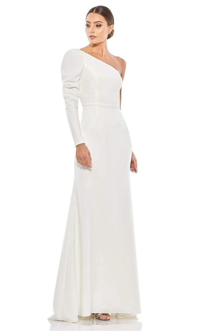 Ieena Duggal - 26592I Puff Long Sleeve One Shoulder Gown 8 Ieena Duggal - 26592I Puff Long Sleeve One Shoulder Gown