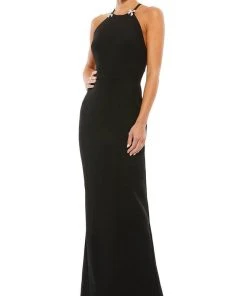 Ieena Duggal - 26618 Bow Ornate Strap Gown