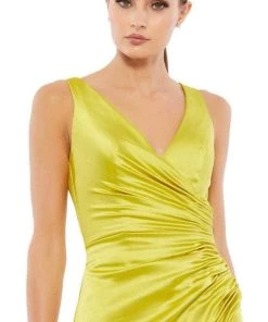 Ieena Duggal 26625 - Sleeveless Surplice Bodice Tea-Length Dress