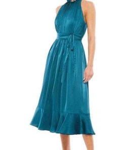 Ieena Duggal 26633 - Sleeveless High Halter Neck Short Dress