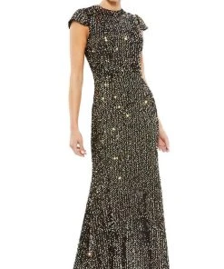 Ieena Duggal - 26647 Cap Sleeve Sequin Dress