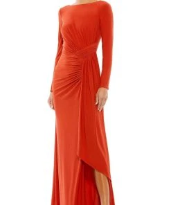 Ieena Duggal 26714 - Ruche Draped Sheath Evening Dress