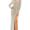 Ieena Duggal - 26723 V-Neck Faux Wrap Sequin Gown 2 Ieena Duggal - 26723 V-Neck Faux Wrap Sequin Gown