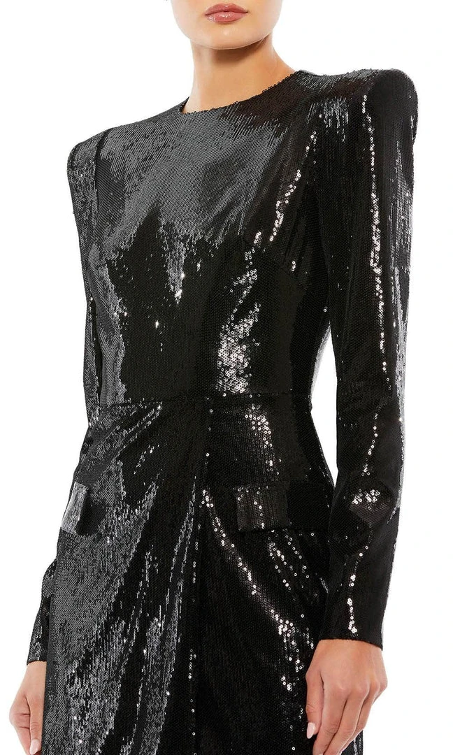 Ieena Duggal 26724 - Long Sleeve Gathered Sheath Cocktail Dress 6 Ieena Duggal 26724 - Long Sleeve Gathered Sheath Cocktail Dress