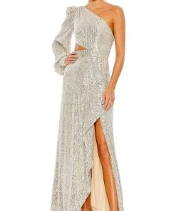 Ieena Duggal - 26730 Long Sleeve Allover Sequin Dress