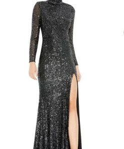 Ieena Duggal 42014 - High Neck Sequin Evening Dress