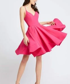 Ieena Duggal - 48775I Flirty Sleeveless V Back Cocktail Dress