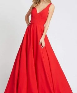 Ieena Duggal - 48924 Sleeveless V-Neck A-Line Gown