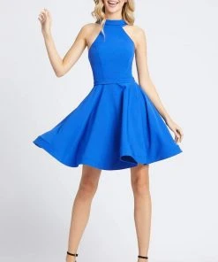 Mac Duggal Ieena Duggal - 48950I High Halter Short A-Line Dress