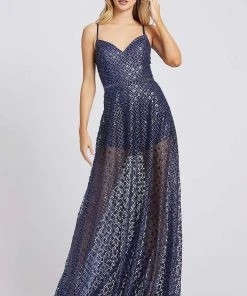 Mac Duggal Ieena Duggal - 49014I Embellished Sheer Romper Style Sheer Prom Gown 9 Mac Duggal Ieena Duggal - 49014I Embellished Sheer Romper Style Sheer Prom Gown