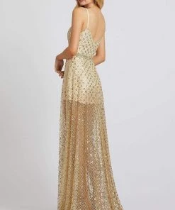 Mac Duggal Ieena Duggal - 49014I Embellished Sheer Romper Style Sheer Prom Gown 7 Mac Duggal Ieena Duggal - 49014I Embellished Sheer Romper Style Sheer Prom Gown