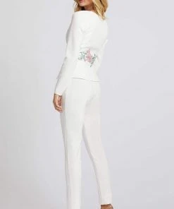 Ieena Duggal - 49033I Plunging V-Neck Long Sleeves Jumpsuit Mac Duggal 5 Ieena Duggal - 49033I Plunging V-Neck Long Sleeves Jumpsuit Mac Duggal