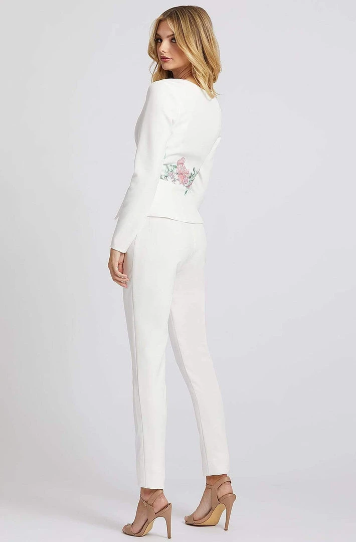 Ieena Duggal - 49033I Plunging V-Neck Long Sleeves Jumpsuit Mac Duggal 4 Ieena Duggal - 49033I Plunging V-Neck Long Sleeves Jumpsuit Mac Duggal