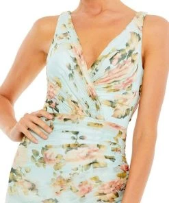 Ieena Duggal - 49144 Floral Printed High Low Dress 7 Ieena Duggal - 49144 Floral Printed High Low Dress