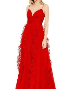 Ieena Duggal - 49533 Ruffle Trimmed A-Line Gown
