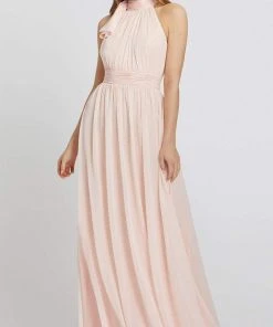 Ieena Duggal - 55035 Shirr-Ornate Halter A-Line Dress