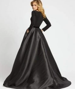 Ieena Duggal - 55274I Long Sleeves V-Neck Long Ball Gown 5 Ieena Duggal - 55274I Long Sleeves V-Neck Long Ball Gown