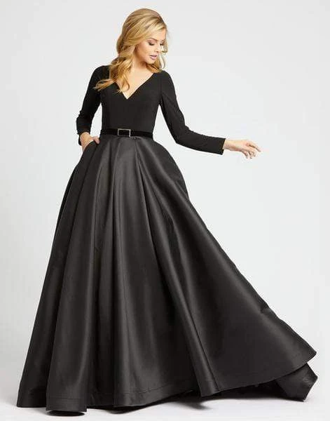 Ieena Duggal - 55274I Long Sleeves V-Neck Long Ball Gown 3 Ieena Duggal - 55274I Long Sleeves V-Neck Long Ball Gown
