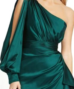 Ieena Duggal - 55336 Asymmetric Taffeta Ruched Dress