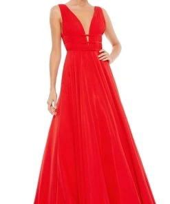 Ieena Duggal - 55379 Deep V Neck Ballgown 9 Ieena Duggal - 55379 Deep V Neck Ballgown