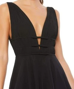 Ieena Duggal - 55379 Deep V Neck Ballgown 8 Ieena Duggal - 55379 Deep V Neck Ballgown