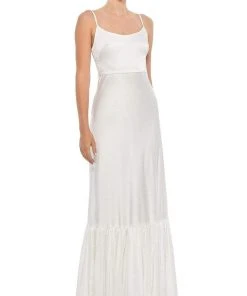 Ieena Duggal - 55381I Spaghetti Strap Scoop Neck Satin Dress