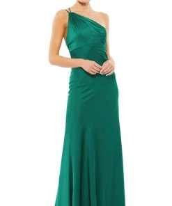 Ieena Duggal - 55385I Strap-Ornate Satin Trumpet Gown