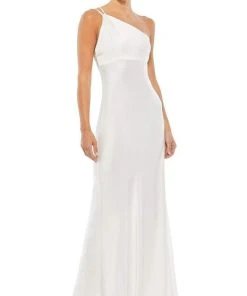 Ieena Duggal - 55385I Strap-Ornate Satin Trumpet Gown