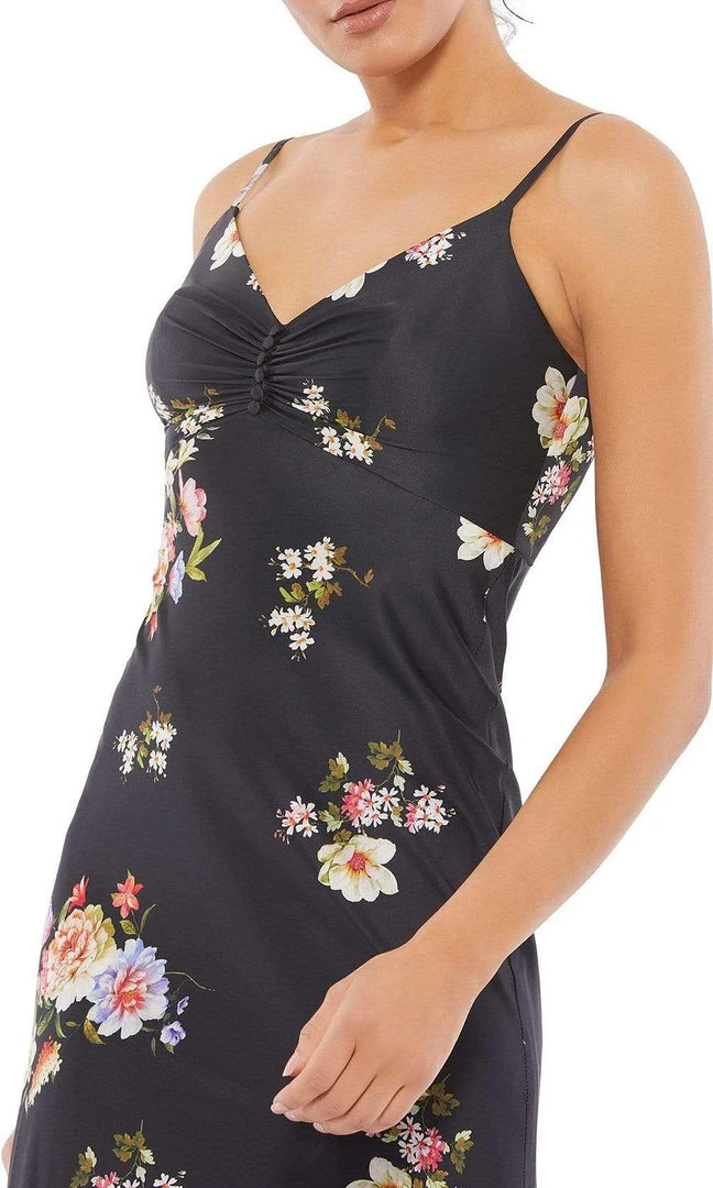 Ieena Duggal - 55388I V-Neck Empire Tea-Length Dress 5 Ieena Duggal - 55388I V-Neck Empire Tea-Length Dress