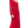 Ieena Duggal - 55401I Blouson Sleeve One Shoulder Satin Gown